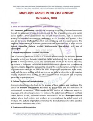 IGNOU MGPE-009 Previous Year Solved Question Paper English Medium (DEC 2020)