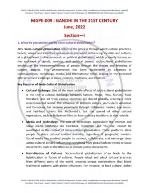 IGNOU MGPE-009 Previous Year Solved Question Paper English Medium (JUNE 2022)