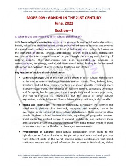 IGNOU MGPE-009 Previous Year Solved Question Paper English Medium (JUNE 2022)