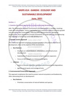 IGNOU MGPE-014 Previous Year Solved Question Paper English Medium (JUNE 2021)