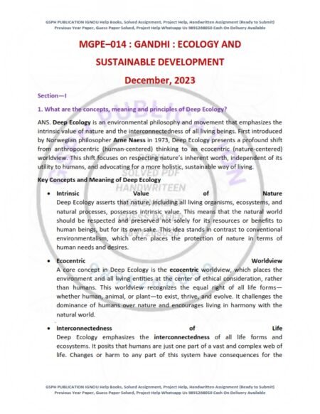 IGNOU MGPE-014 Previous Year Solved Question Paper English Medium (DEC 2023)