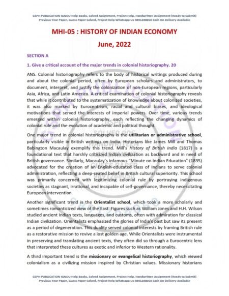 IGNOU MHI-05 Previous Year Solved Question Paper English Medium (JUNE 2022)