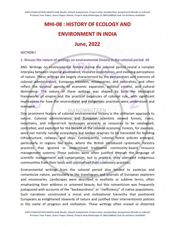 IGNOU MHI-08 Previous Year Solved Question Paper English Medium (JUNE 2022)