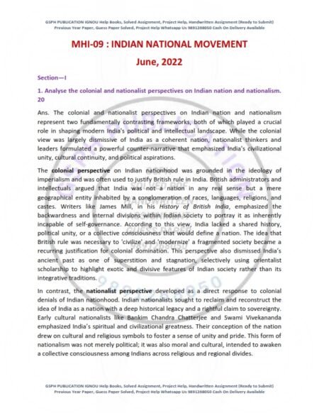 IGNOU MHI-09 Previous Year Solved Question Paper English Medium (JUNE 2024)