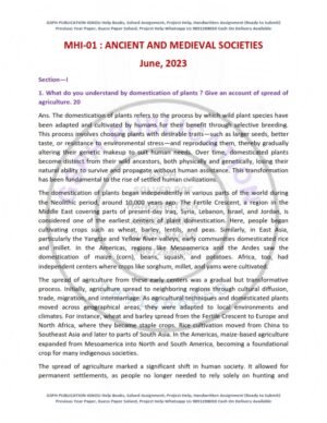 IGNOU MHI-01 Previous Year Solved Question Paper English Medium (JUNE 2023)