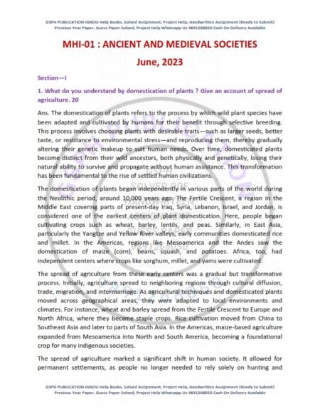 IGNOU MHI-01 Previous Year Solved Question Paper English Medium (JUNE 2023)