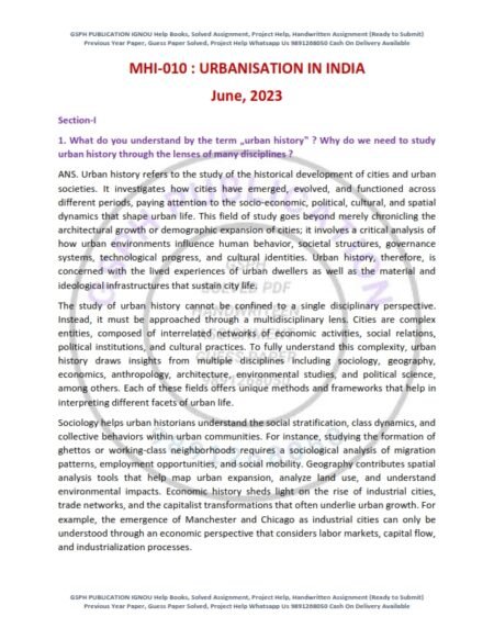 IGNOU MHI-010 Previous Year Solved Question Paper English Medium (JUNE 2023)