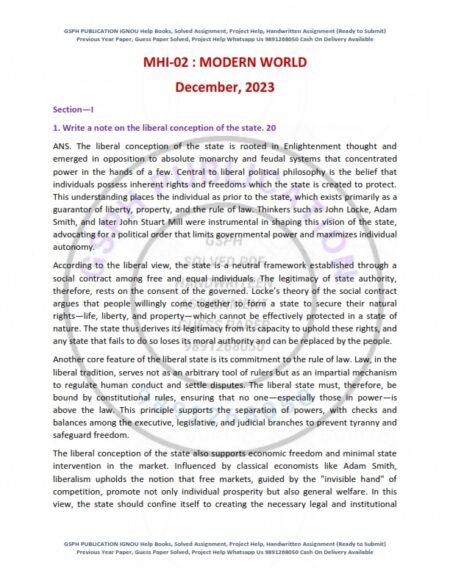 IGNOU MHI-02 Previous Year Solved Question Paper English Medium (DEC 2023)