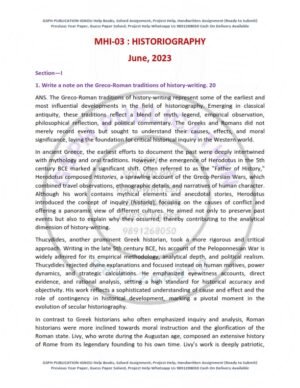 IGNOU MHI-03 Previous Year Solved Question Paper English Medium (JUNE 2023)