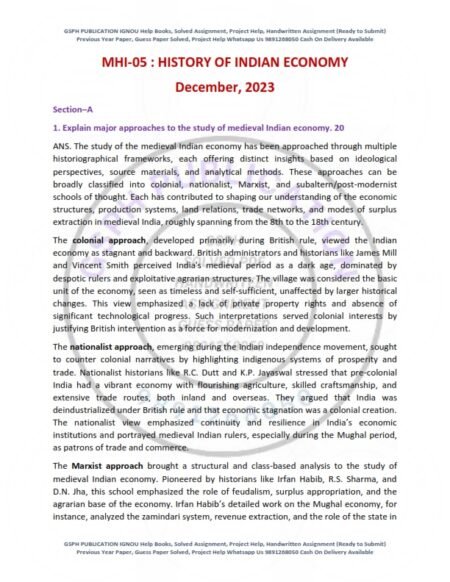 IGNOU MHI-05 Previous Year Solved Question Paper English Medium (DEC 2023)