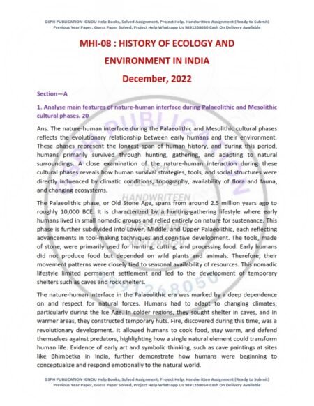 IGNOU MHI-08 Previous Year Solved Question Paper English Medium (DEC 2022)