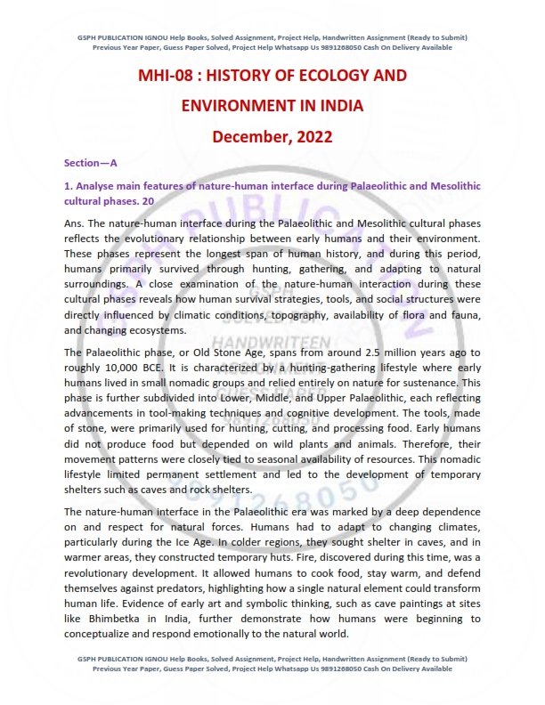 IGNOU MHI-08 Previous Year Solved Question Paper English Medium (DEC 2022)