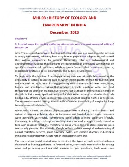 IGNOU MHI-08 Previous Year Solved Question Paper English Medium (DEC 2023)