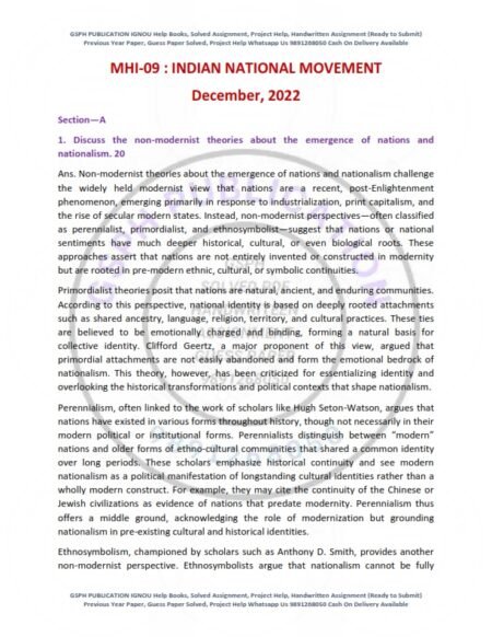 IGNOU MHI-09 Previous Year Solved Question Paper English Medium (DEC 2022)