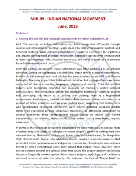 IGNOU MHI-09 Previous Year Solved Question Paper English Medium (JUNE 2023)