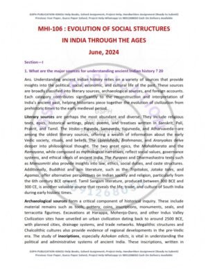IGNOU MHI-106 Previous Year Solved Question Paper English Medium (JUNE 2024)