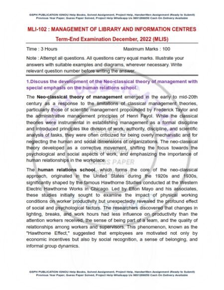 IGNOU MLI-102 Previous Year Solved Question Paper English Medium (DEC 2022)