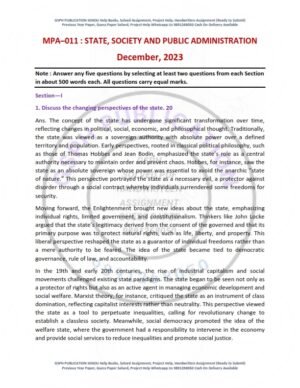 IGNOU MPA-011 Previous Year Solved Question Paper English Medium (DEC 2023)