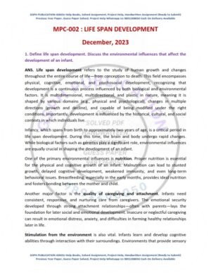IGNOU MPC-02 Previous Year Solved Question Paper English Medium (DEC 2023)