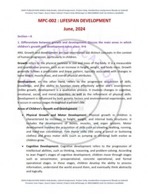 IGNOU MPC-02 Previous Year Solved Question Paper English Medium (June 2024)