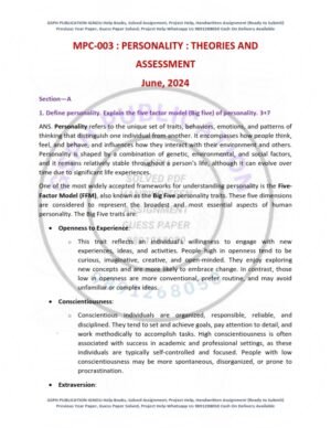 IGNOU MPC-03 Previous Year Solved Question Paper English Medium (June 2024)