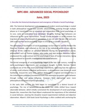 IGNOU MPC-04 Previous Year Solved Question Paper English Medium (June 2023)