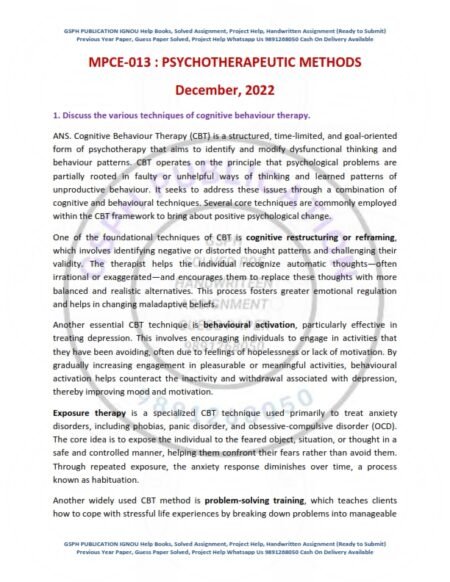 IGNOU MPCE-013 Previous Year Solved Question Paper English Medium (DEC 2022)