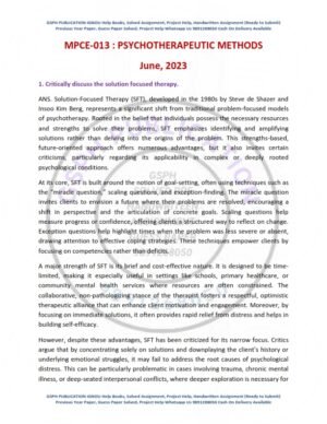 IGNOU MPCE-013 Previous Year Solved Question Paper English Medium (June 2023)
