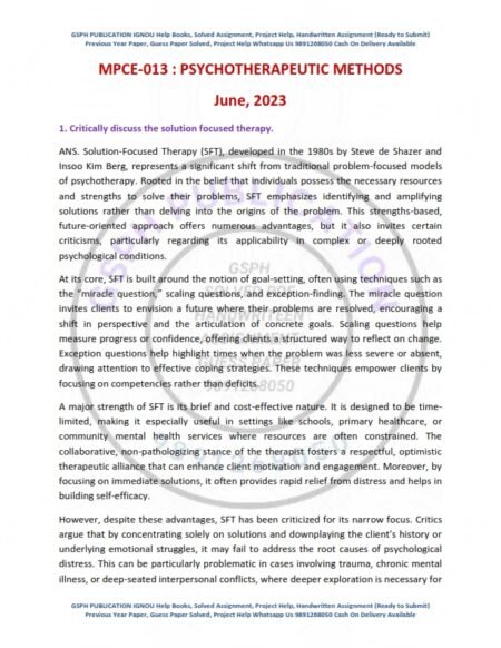 IGNOU MPCE-013 Previous Year Solved Question Paper English Medium (June 2023)