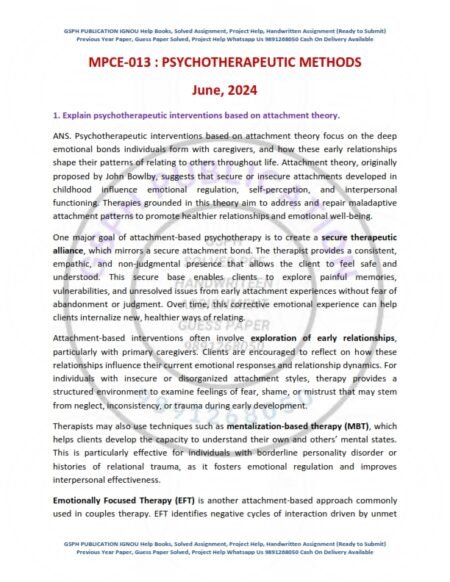 IGNOU MPCE-013 Previous Year Solved Question Paper English Medium (June 2024)