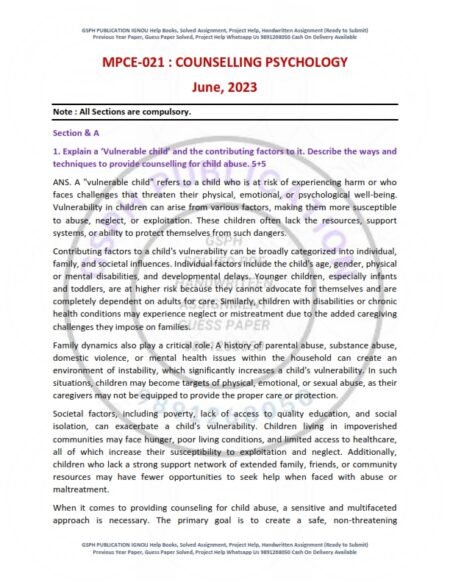 IGNOU MPCE-021 Previous Year Solved Question Paper English Medium (June 2023)