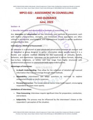 IGNOU MPCE-022 Previous Year Solved Question Paper English Medium (June 2023)