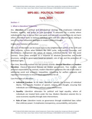 IGNOU MPS-01 Previous Year Solved Question Paper English Medium (JUNE 2024)