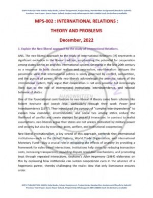 IGNOU MPS-02 Previous Year Solved Question Paper English Medium (DEC 2022)