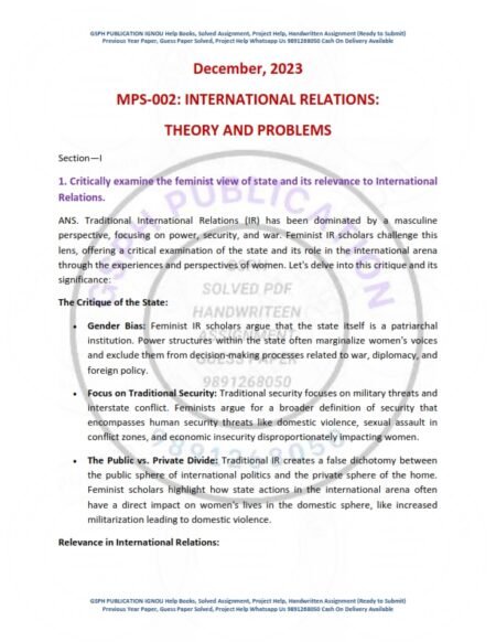 IGNOU MPS-02 Previous Year Solved Question Paper English Medium (DEC 2023)