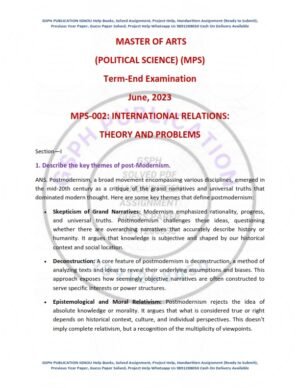 IGNOU MPS-02 Previous Year Solved Question Paper English Medium (JUNE 2023)