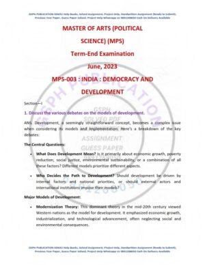 IGNOU MPS-03 Previous Year Solved Question Paper English Medium (JUNE 2023)