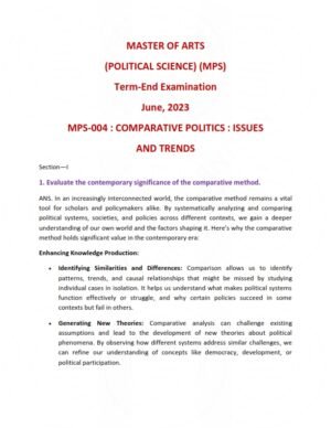 IGNOU MPS-04 Previous Year Solved Question Paper English Medium (JUNE 2023)