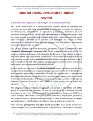 IGNOU MRD-201 Previous Year Solved Question Paper English Medium (JUNE 2024)