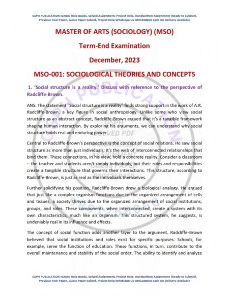 IGNOU MSO-001 Previous Year Solved Question Paper English Medium (DEC 2023)