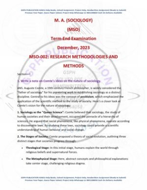 IGNOU MSO-002 Previous Year Solved Question Paper English Medium (DEC 2023)