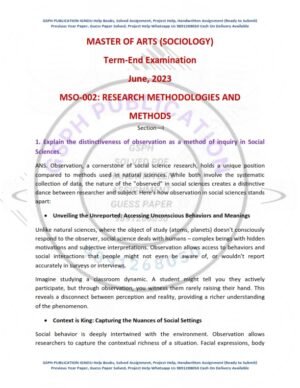 IGNOU MSO-002 Previous Year Solved Question Paper English Medium (JUNE 2023)