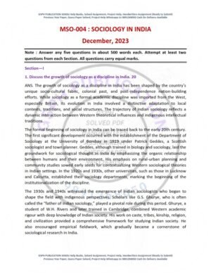 IGNOU MSO-004 Previous Year Solved Question Paper English Medium (DEC 2023)
