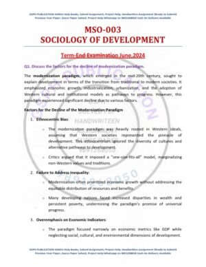 IGNOU MSO-003 Previous Year Solved Question Paper English Medium (JUNE 2024)