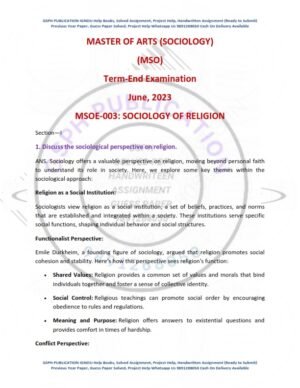 IGNOU MSOE-003 Previous Year Solved Question Paper English Medium (JUNE 2023)