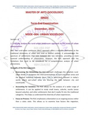 IGNOU MSOE-004 Previous Year Solved Question Paper English Medium (DEC 2023)