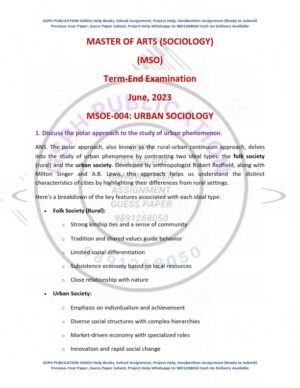 IGNOU MSOE-004 Previous Year Solved Question Paper English Medium (JUNE 2023)