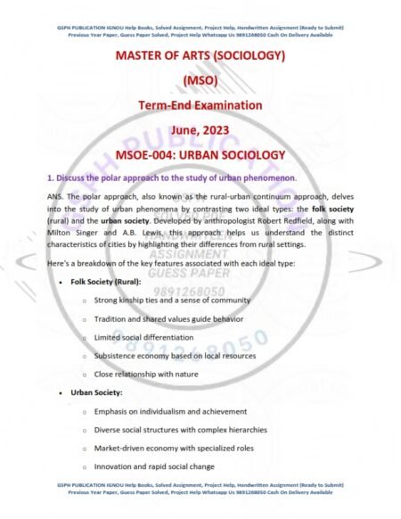 IGNOU MSOE-004 Previous Year Solved Question Paper English Medium (JUNE 2023)
