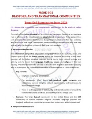 IGNOU MSOE-002 Previous Year Solved Question Paper English Medium (JUNE 2024)