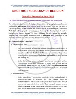 IGNOU MSOE-003 Previous Year Solved Question Paper English Medium (JUNE 2024)